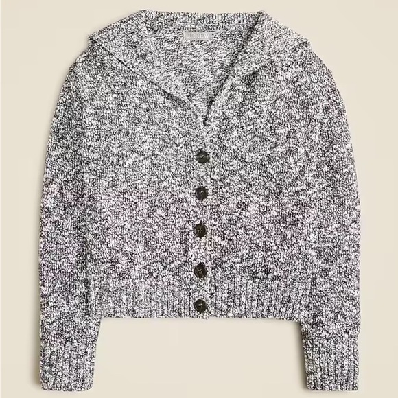 J crew Sailor-collar cardigan sweater in marled yarn - Picture 3 of 4